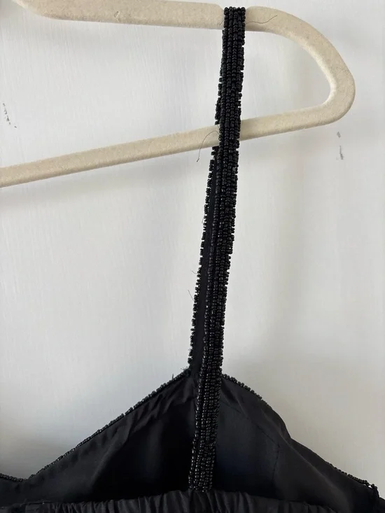 Heavy Beaded Smocked Crop Top Luxe Statement Bustier Festival Evening Event XL - Picture 10 of 16